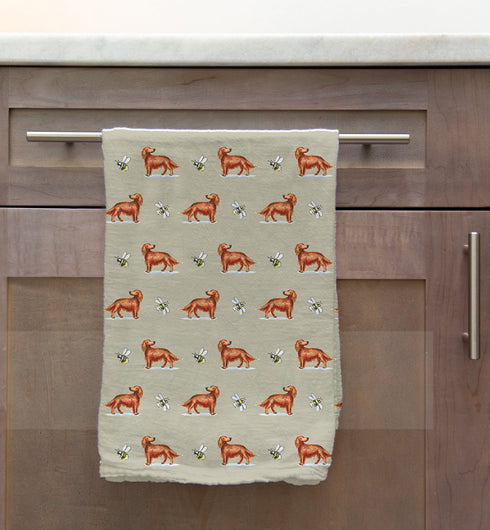 Red Setter & Bee Tea Towel